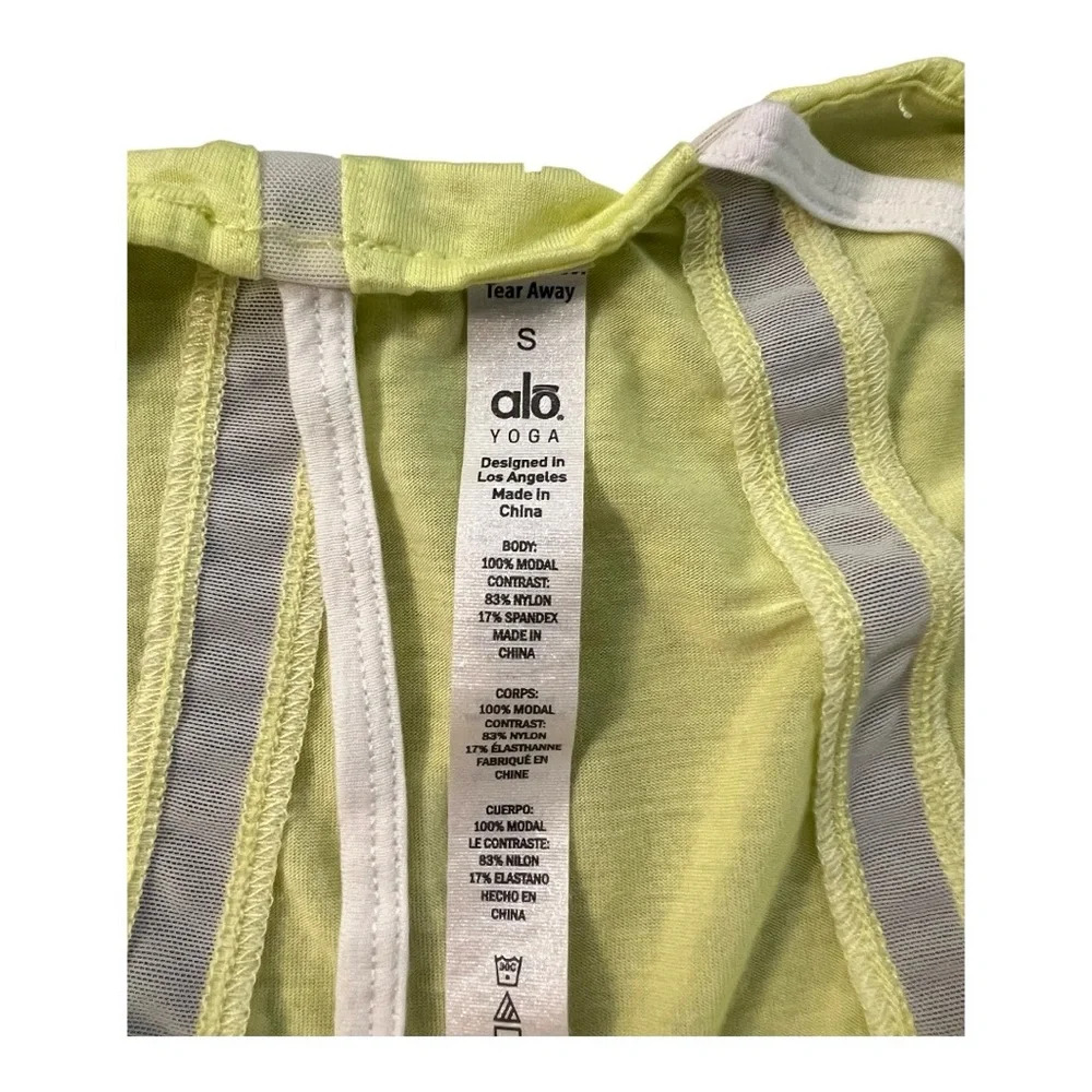 Alo Yoga Yellow Tank Top Size Small